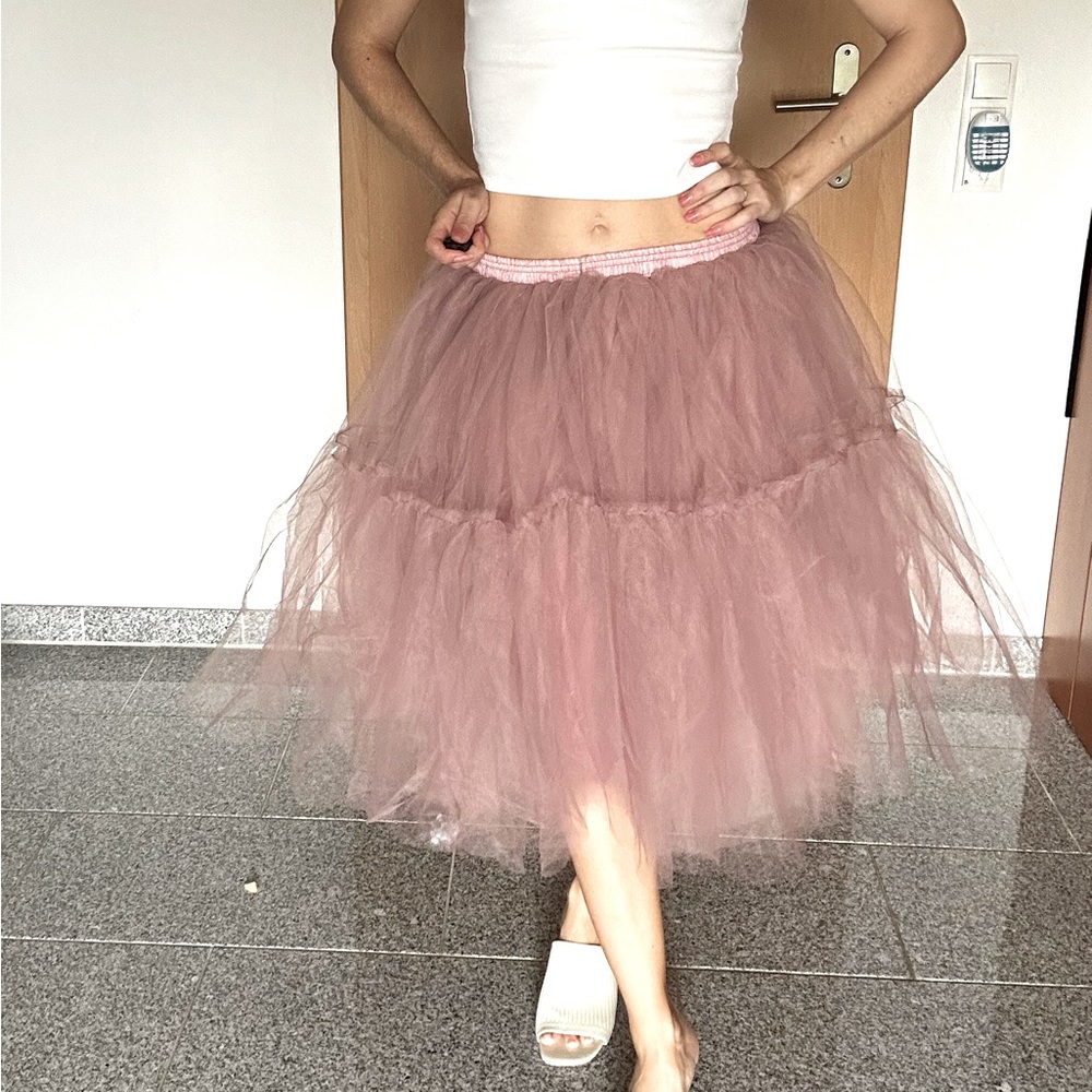 Blush pink tulle skirt